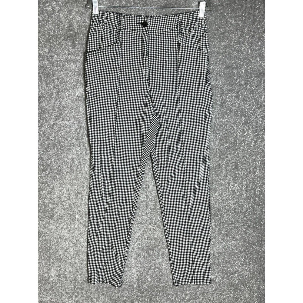 Urban Outfitters Pants Womens Medium Partial Elastic Pockets Black White Check